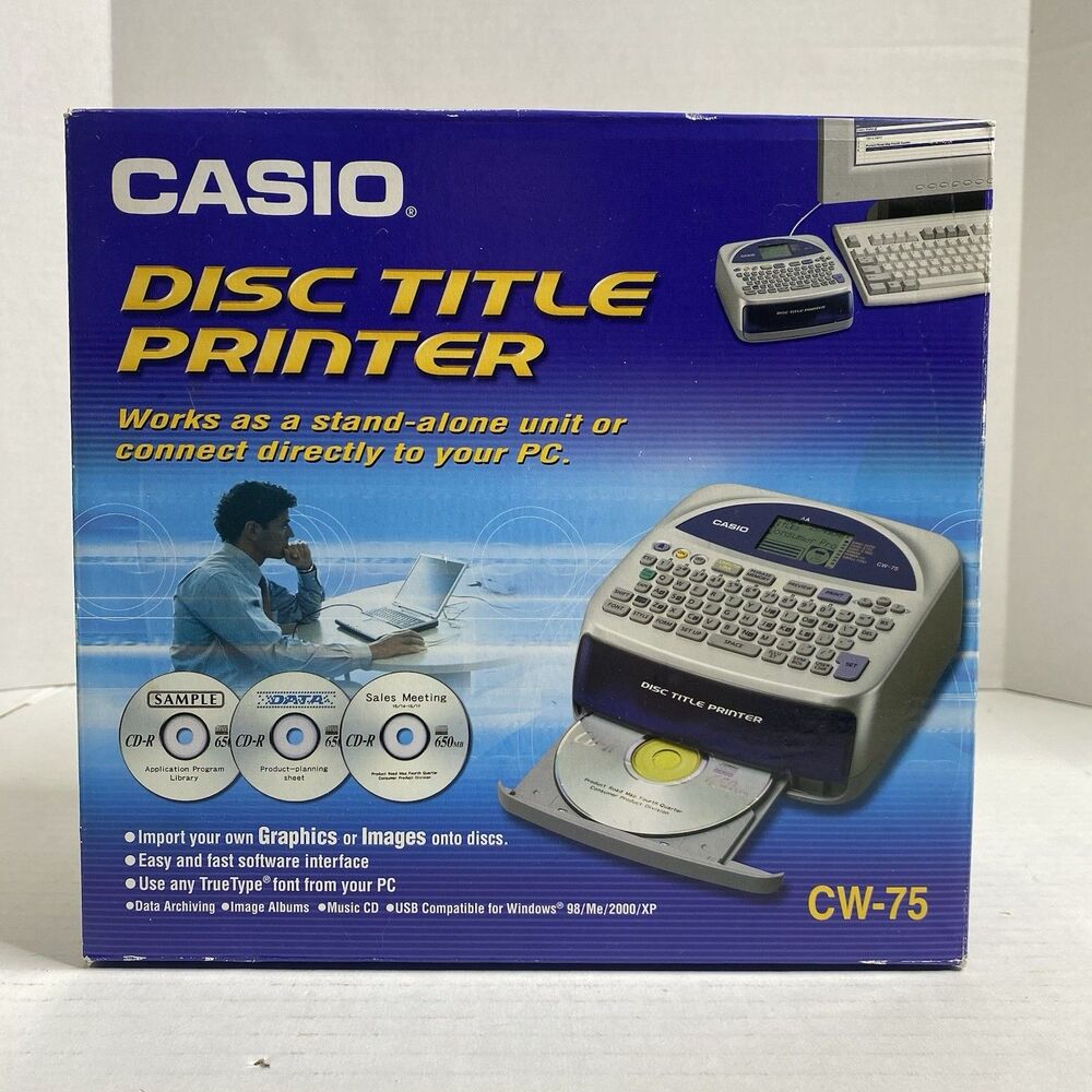Casio CW-75 Disc Title Printer - NEW Open Box